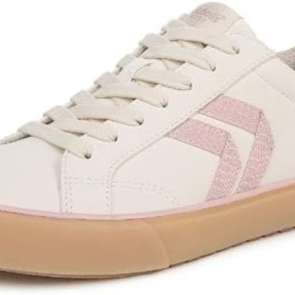 Womens Sneakers Recycled Materials Faux Leather White Blush Size 10